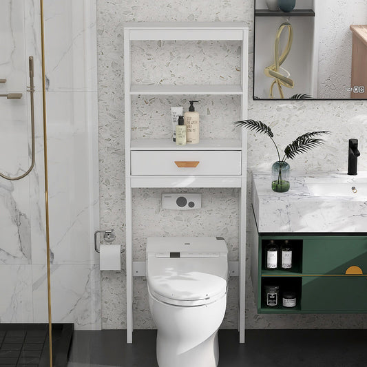 Storage Cabinet with 1 Drawer and 2 Shelves Space Saver Bathroom Rack