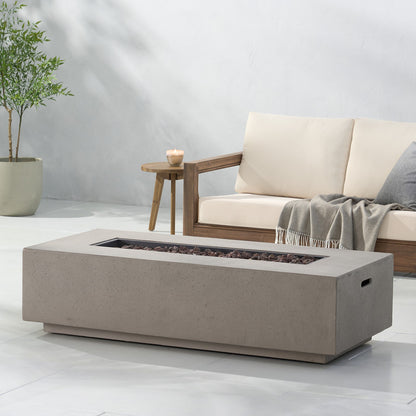 [Ship to Canada Only] 50000 BTU Rectangle Mgo Fire Table Tank Outside