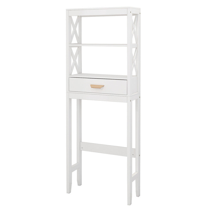 Storage Cabinet with 1 Drawer and 2 Shelves Space Saver Bathroom Rack