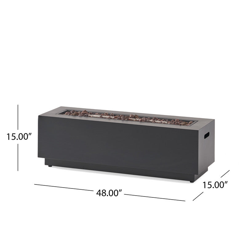 [Ship to Canada only] 50000 BTU Outdoor Rectangle Iron Propane Fire Pit Table with Tank Holder