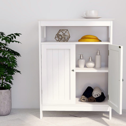 Bathroom Standing Storage Cabinet with Double Shutter Doors