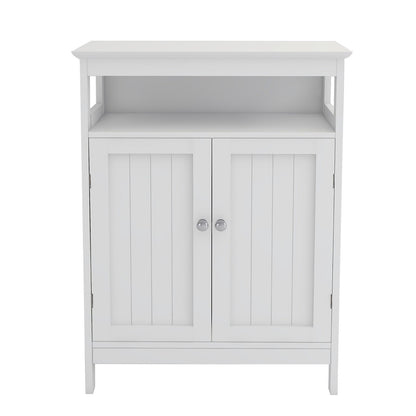 Bathroom Standing Storage Cabinet with Double Shutter Doors