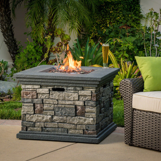 [Ship to Canada Only] 32'' Stone Square Mgo Fire Pit - 40000 BTU