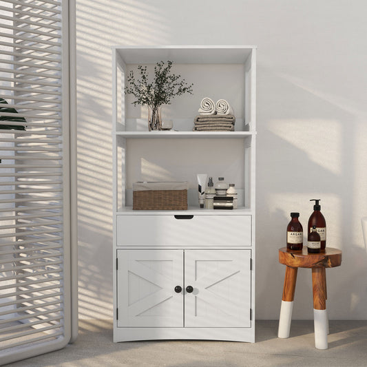 Bathroom Floor Cabinet, Bathroom Storage Cabinet with Doors and Drawer