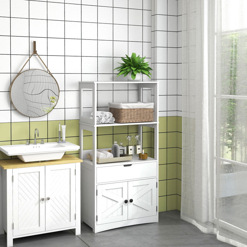 Bathroom Floor Cabinet, Bathroom Storage Cabinet with Doors and Drawer