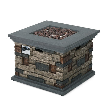 [Ship to Canada Only] 32'' Stone Square Mgo Fire Pit - 40000 BTU