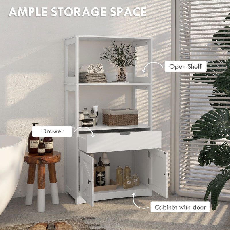 Bathroom Floor Cabinet, Bathroom Storage Cabinet with Doors and Drawer