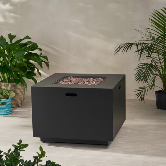 [Ship to Canada only] Outdoor Patio Propane Fire Pit Square Iron Gas-burning Fire Pit - 50000 BTU
