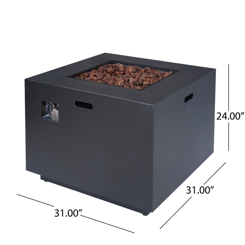 [Ship to Canada only] Outdoor Patio Propane Fire Pit Square Iron Gas-burning Fire Pit - 50000 BTU