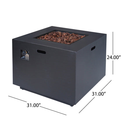 [Ship to Canada only] Outdoor Patio Propane Fire Pit Square Iron Gas-burning Fire Pit - 50000 BTU