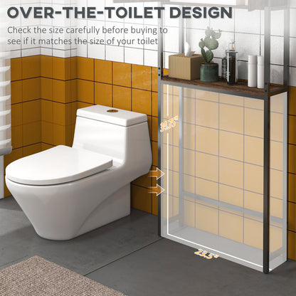 Toilet Storage Cabinet with Double Door Cupboard and Adjustable Shelf