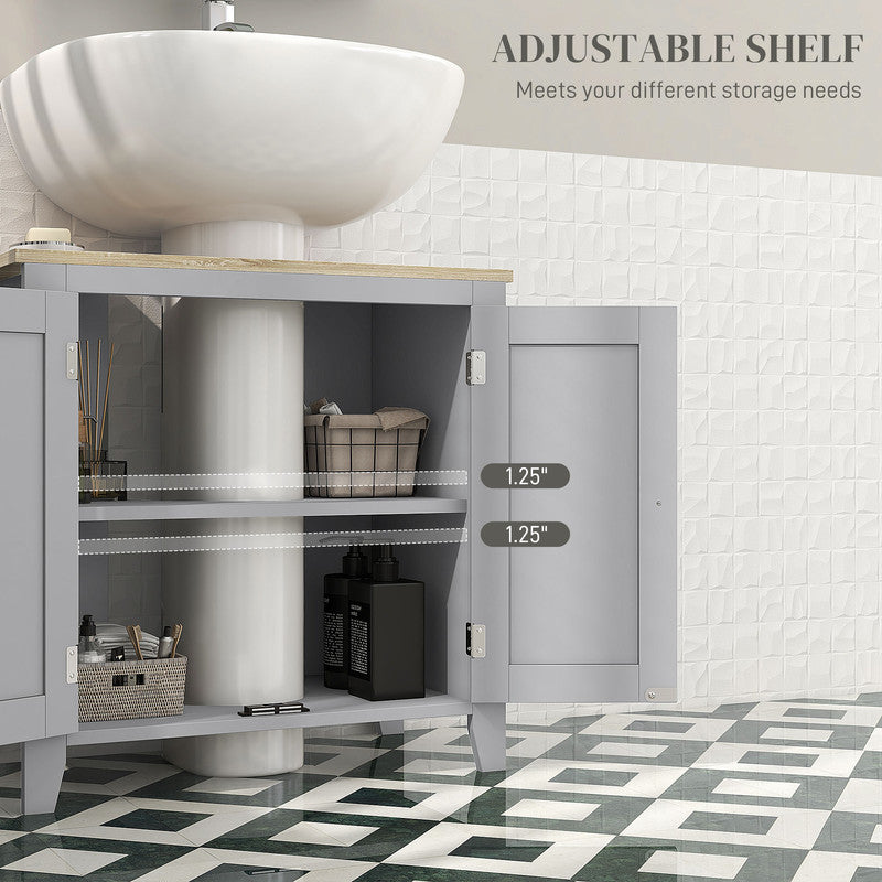 Kleain Pedestal Sink Storage Cabinet, Under Sink Cabinet, Bathroom Vanity Cabinet with U-Shape and Adjustable Internal Shelf