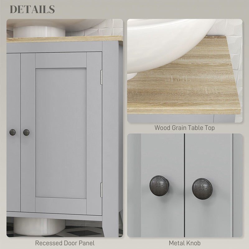 Kleain Pedestal Sink Storage Cabinet, Under Sink Cabinet, Bathroom Vanity Cabinet with U-Shape and Adjustable Internal Shelf