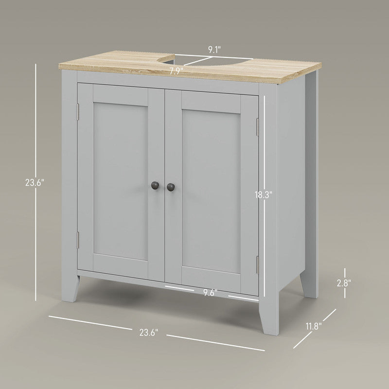 Kleain Pedestal Sink Storage Cabinet, Under Sink Cabinet, Bathroom Vanity Cabinet with U-Shape and Adjustable Internal Shelf