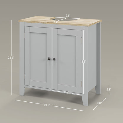 Kleain Pedestal Sink Storage Cabinet, Under Sink Cabinet, Bathroom Vanity Cabinet with U-Shape and Adjustable Internal Shelf