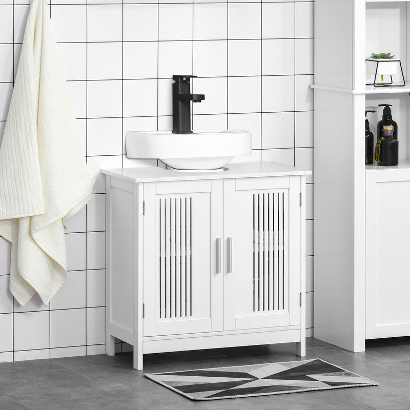 Modern Under Sink Cabinet with 2 Doors, Bathroom Vanity Cabinet with Adjustable Shelves