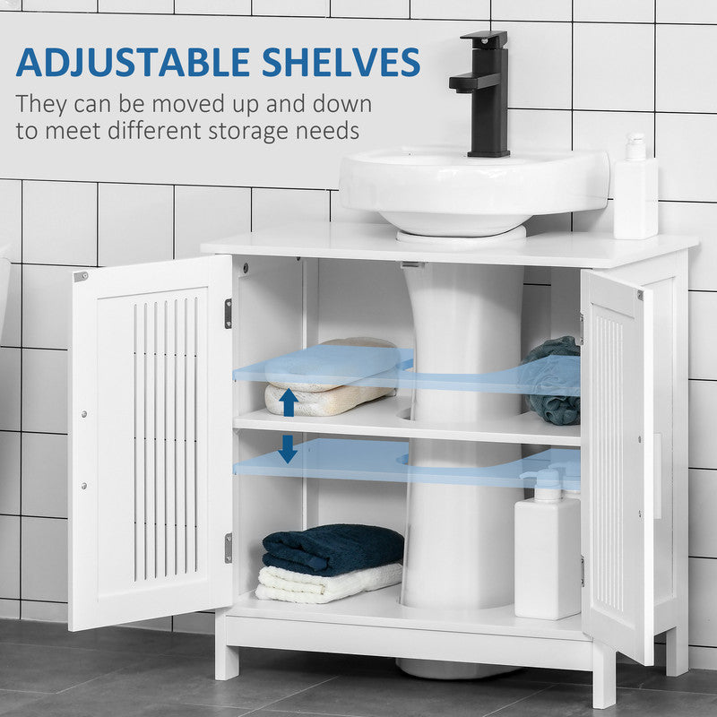 Modern Under Sink Cabinet with 2 Doors, Bathroom Vanity Cabinet with Adjustable Shelves