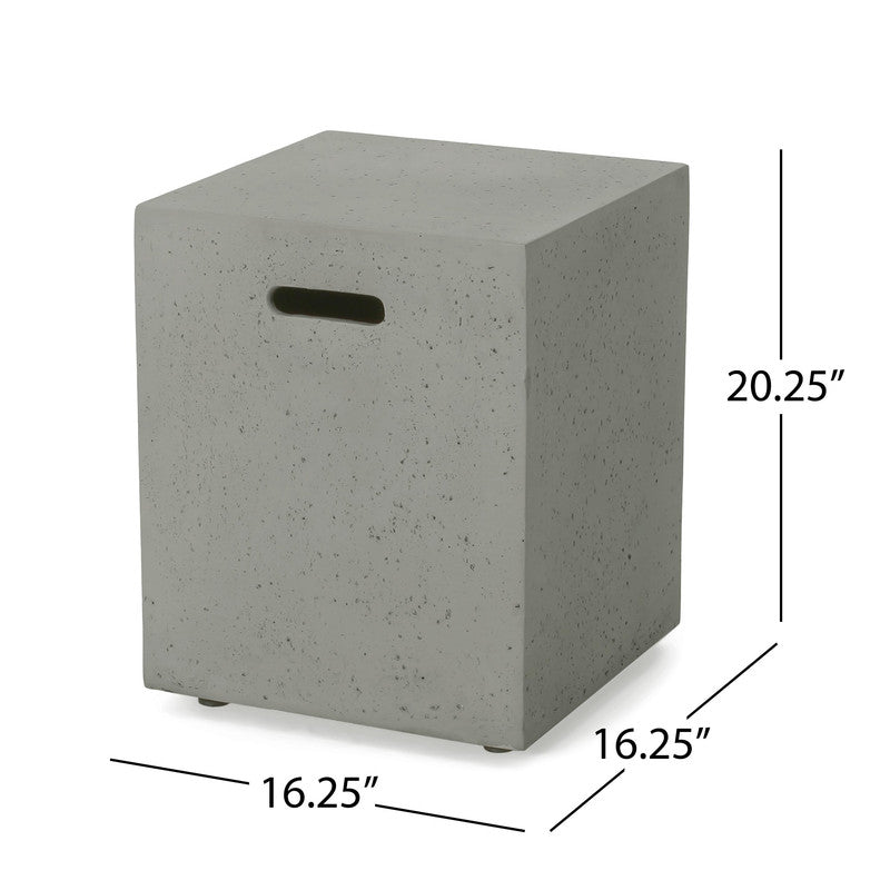 [Ship to Canada Only] 50000 BTU Outdoor Square MgO Propane Fire Pit Table with Tank Holder - Light Gray
