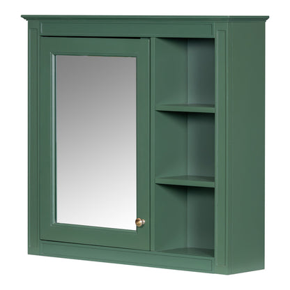 Wall Mounted Bathroom Storage Cabinet with Mirror and 3 Open Shelves