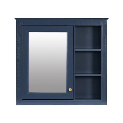 Wall Mounted Bathroom Storage Cabinet with Mirror and 3 Open Shelves