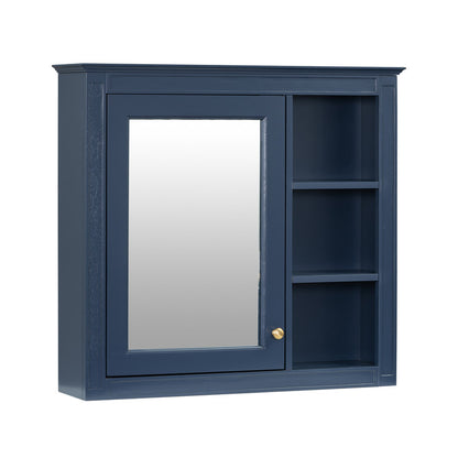 Wall Mounted Bathroom Storage Cabinet with Mirror and 3 Open Shelves