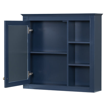 Wall Mounted Bathroom Storage Cabinet with Mirror and 3 Open Shelves