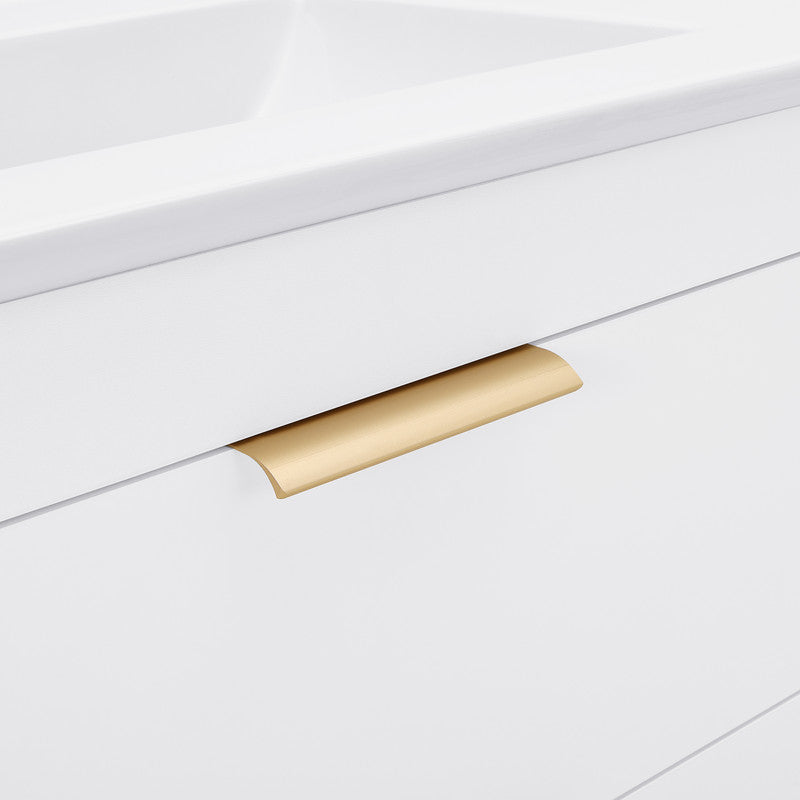 24'' Floating Wall Mounted Bathroom Vanity with White Ceramic Sink and Drawer Storage