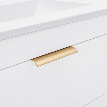 24'' Floating Wall Mounted Bathroom Vanity with White Ceramic Sink and Drawer Storage