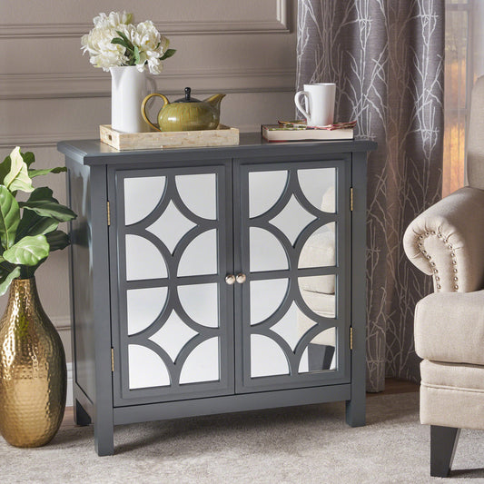 [Ship to Canada Only] Firwood Mirror Finished Double Door Cabinet