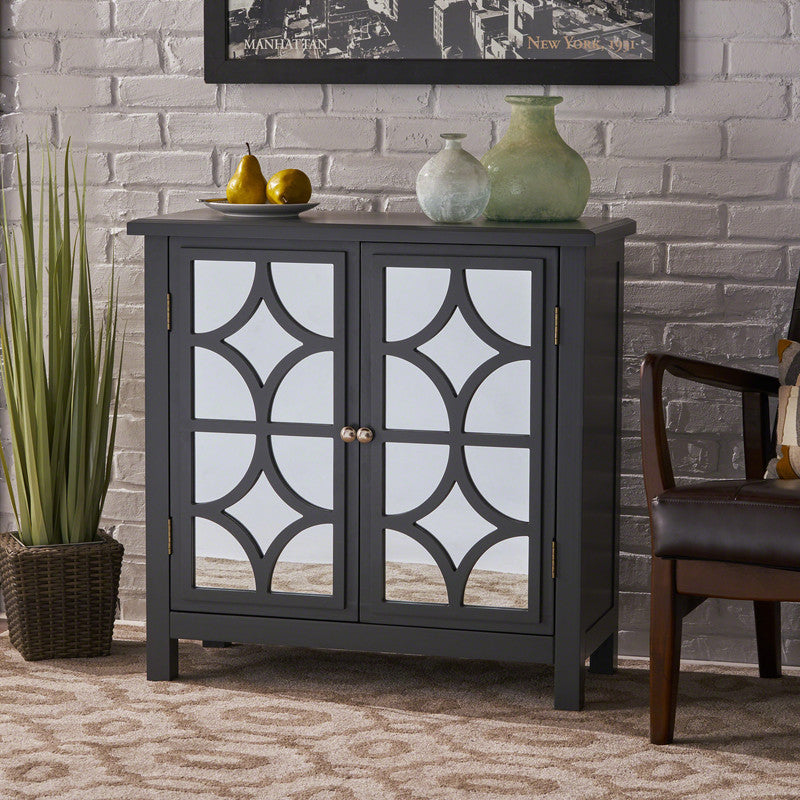 [Ship to Canada Only] Firwood Mirror Finished Double Door Cabinet