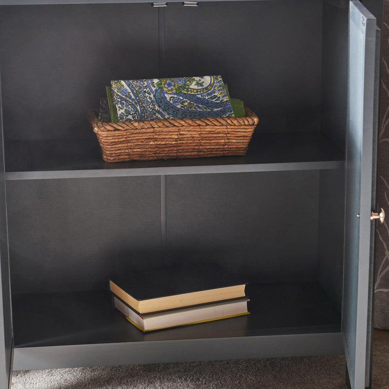 [Ship to Canada Only] Firwood Mirror Finished Double Door Cabinet