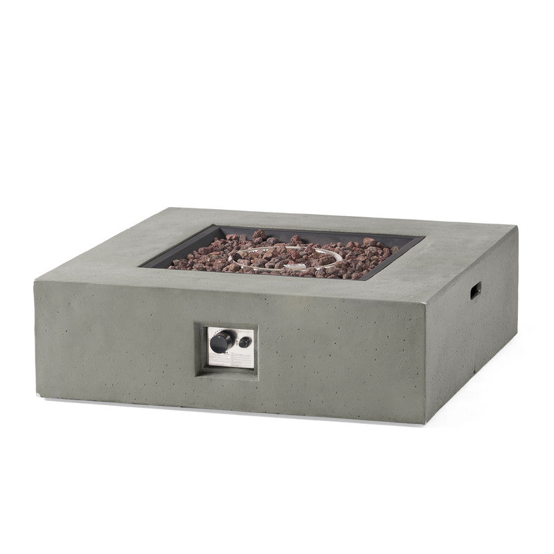 [Ship to Canada Only] 50000 BTU Outdoor Square MgO Propane Fire Pit Table with Tank Holder - Light Gray