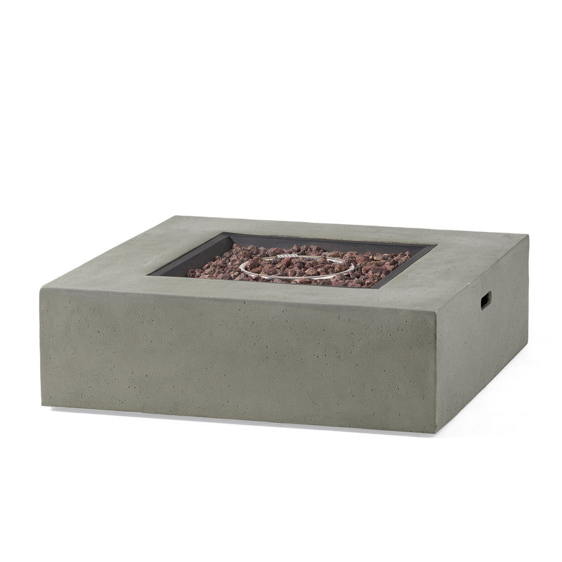 [Ship to Canada Only] 50000 BTU Outdoor Square MgO Propane Fire Pit Table with Tank Holder - Light Gray