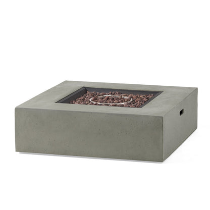 [Ship to Canada Only] 50000 BTU Outdoor Square MgO Propane Fire Pit Table with Tank Holder - Light Gray
