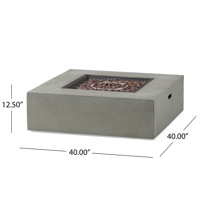 [Ship to Canada Only] 50000 BTU Outdoor Square MgO Propane Fire Pit Table with Tank Holder - Light Gray