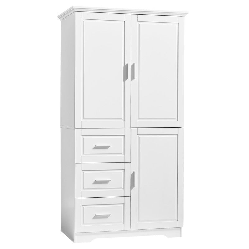 Tall and Wide Storage Cabinet with Doors and Three Drawers