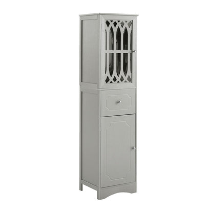 Tall Bathroom Cabinet, Freestanding Storage Cabinet with Drawer and Doors
