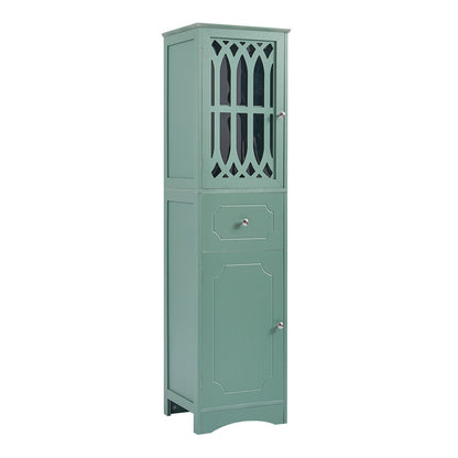Tall Bathroom Cabinet, Freestanding Storage Cabinet with Drawer and Doors