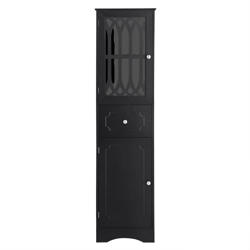 Tall Bathroom Cabinet, Freestanding Storage Cabinet with Drawer and Doors