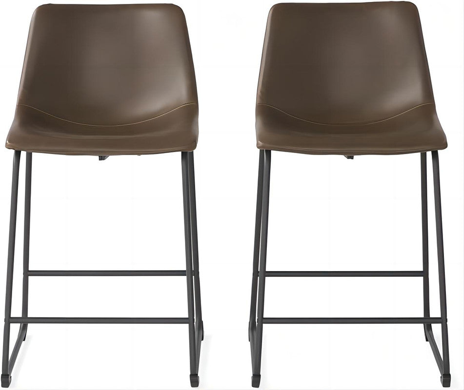 [Ship to Canada Only] Vintage Brown Counter Stool (Set of 2)