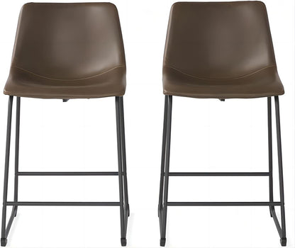 [Ship to Canada Only] Vintage Brown Counter Stool (Set of 2)