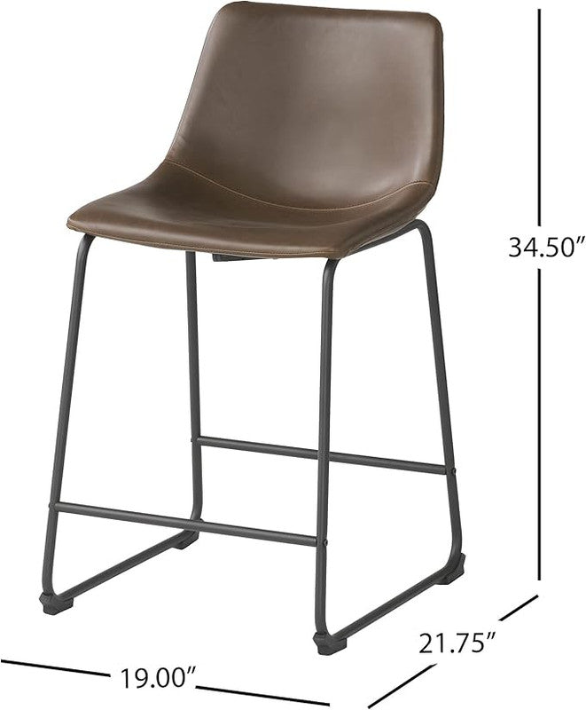 [Ship to Canada Only] Vintage Brown Counter Stool (Set of 2)