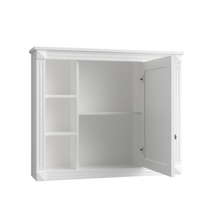 Wall Mounted Bathroom Storage Cabinet with Mirror, Mirror Cabinet with 6 Open Shelves