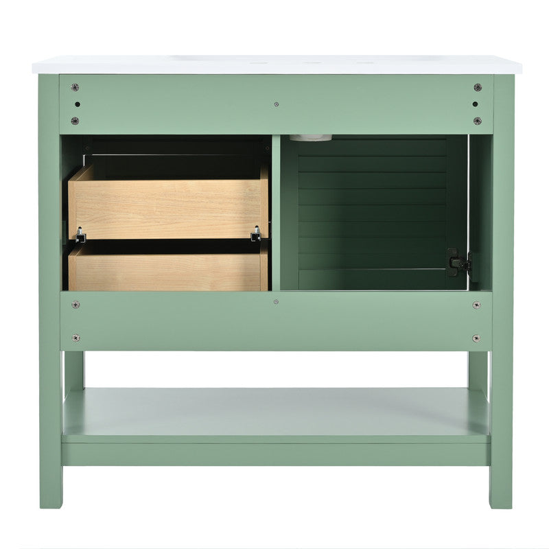 36'' Bathroom Vanity with Undermount Sink, Free Standing Vanity Set with 2 Drawers and Soft Closing Doors