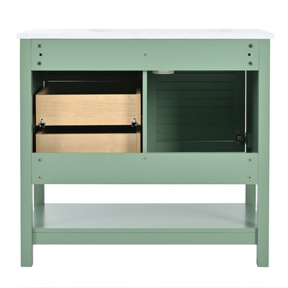 36'' Bathroom Vanity with Undermount Sink, Free Standing Vanity Set with 2 Drawers and Soft Closing Doors