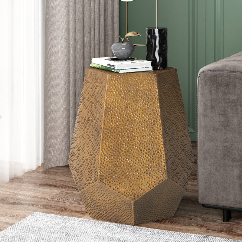 [Ship to Canada Only] Metal Hammered End Table