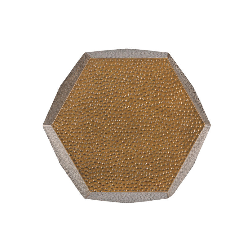 [Ship to Canada Only] Metal Hammered End Table