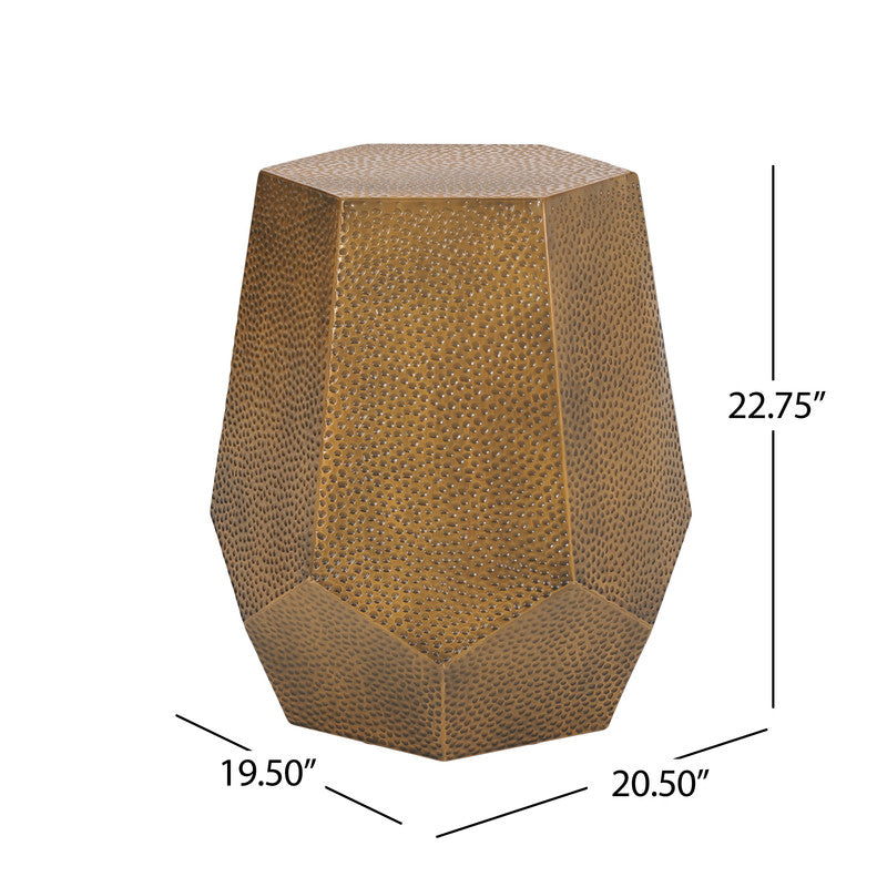 [Ship to Canada Only] Metal Hammered End Table