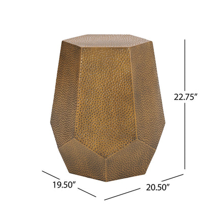 [Ship to Canada Only] Metal Hammered End Table